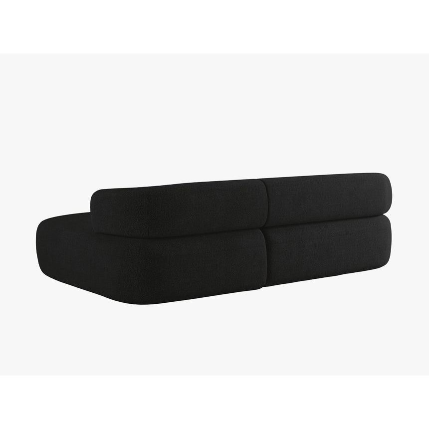 Jenny 5-Sitzer Ecksofa, Rechte Seite, aus Boucle in Schwarz (Now or Never 100), 225x145 cm von Micadoni – Bild 4