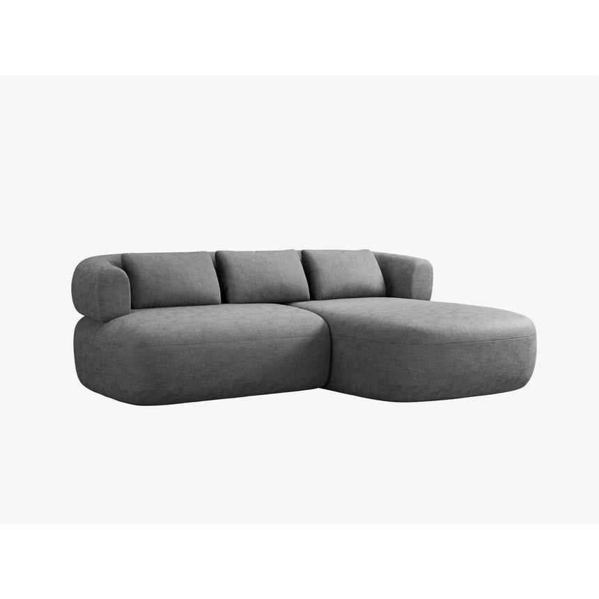 Jenny 5-Sitzer Ecksofa, Rechte Seite, aus Chenille in Dunkelgrau (Perfect Harmony 90), 200x145 cm von Micadoni – Bild 2