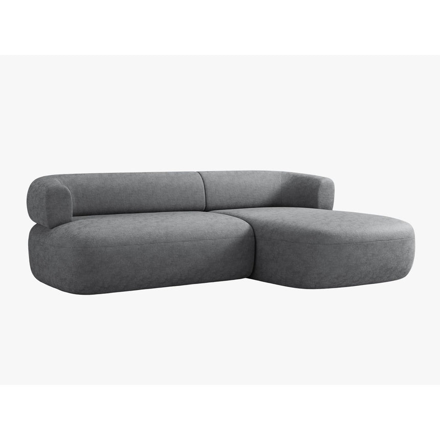 Jenny 5-Sitzer Ecksofa, Rechte Seite, aus Chenille in Dunkelgrau (Perfect Harmony 90), 225x145 cm von Micadoni – Bild 3