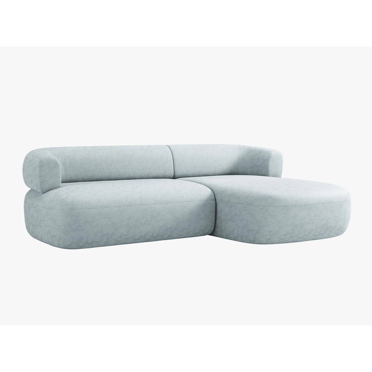 Jenny 5-Sitzer Ecksofa, Rechte Seite, aus Chenille in Hellblau (Perfect Harmony 72), 225x145 cm von Micadoni – Bild 3