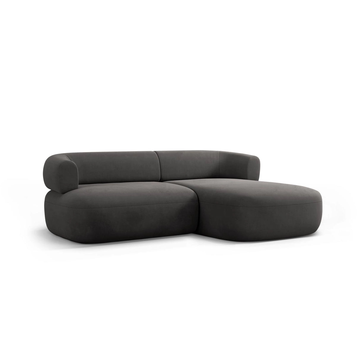 Jenny 5-Sitzer Ecksofa, Rechte Seite, aus Samt in Dunkelgrau (Salvador 18), 200x145 cm von Micadoni – Bild 3
