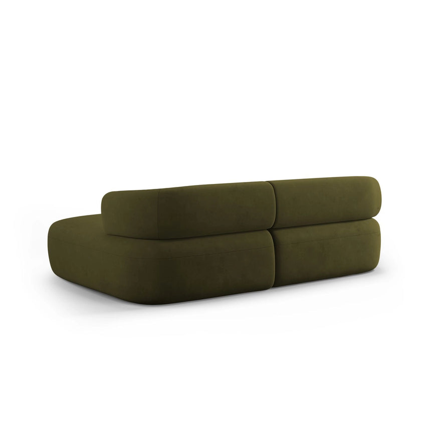 Jenny 5-Sitzer Ecksofa, Rechte Seite, aus Samt in Grün (Salvador 8), 200x145 cm von Micadoni – Bild 4