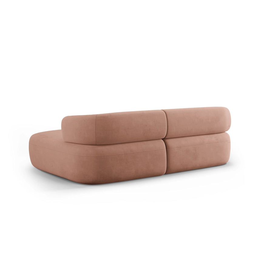 Jenny 5-Sitzer Ecksofa, Rechte Seite, aus Samt in Rosa (Salvador 11), 200x145 cm von Micadoni – Bild 4