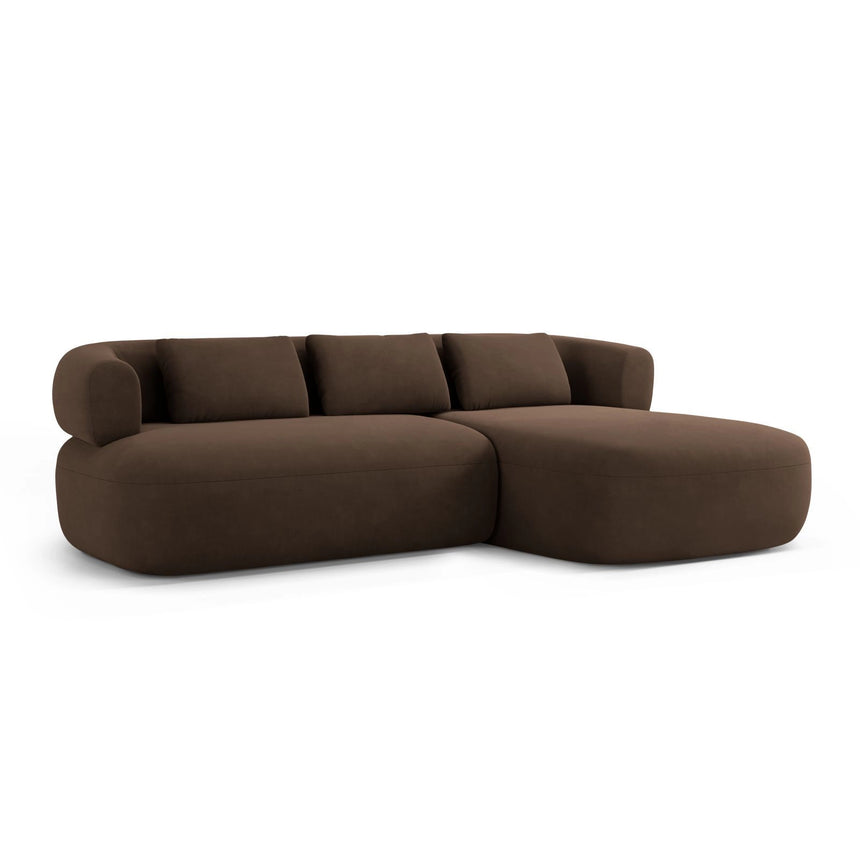 Jenny 5-Sitzer Ecksofa, Rechte Seite, aus Samt in Schokolade (Salvador 4), 225x145 cm von Micadoni – Bild 2