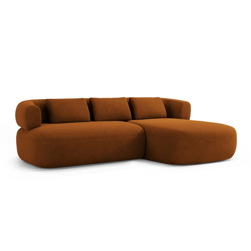 Jenny 5-Sitzer Ecksofa, Rechte Seite, aus Samt in Terrakotta (Salvador 14), 225x145 cm von Micadoni – Bild 2