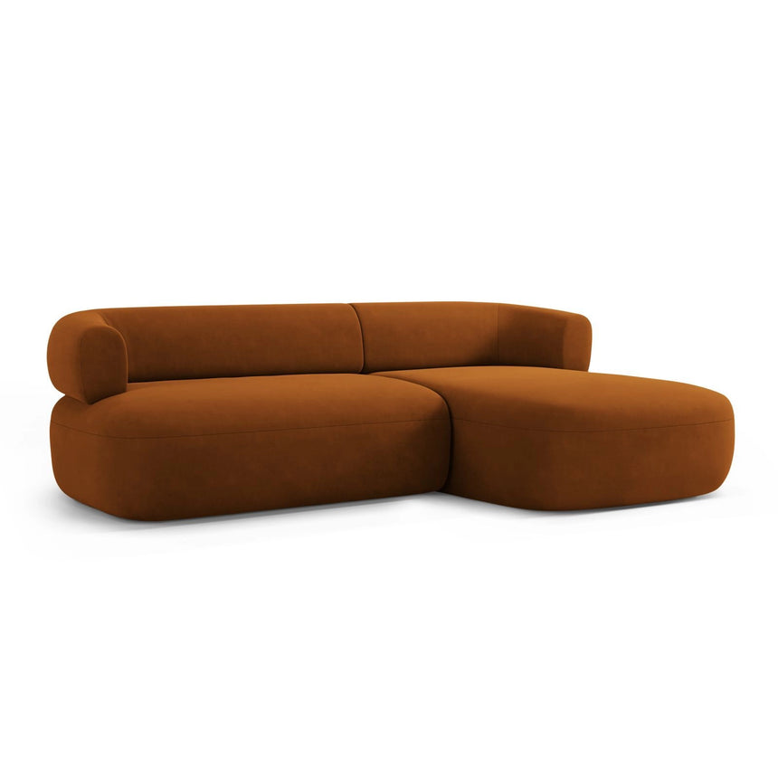 Jenny 5-Sitzer Ecksofa, Rechte Seite, aus Samt in Terrakotta (Salvador 14), 225x145 cm von Micadoni – Bild 3