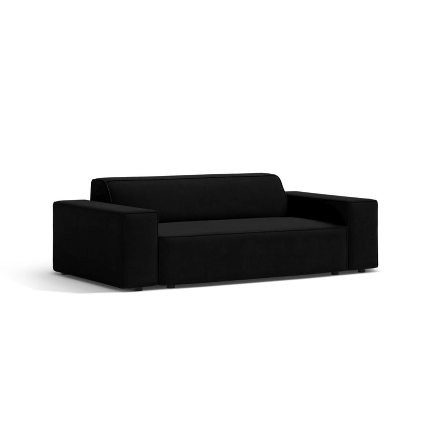 Jodie 2-Sitzer Sofa aus Samt in Schwarz (Bluvel 19), 175x99 cm von Micadoni – Bild 3