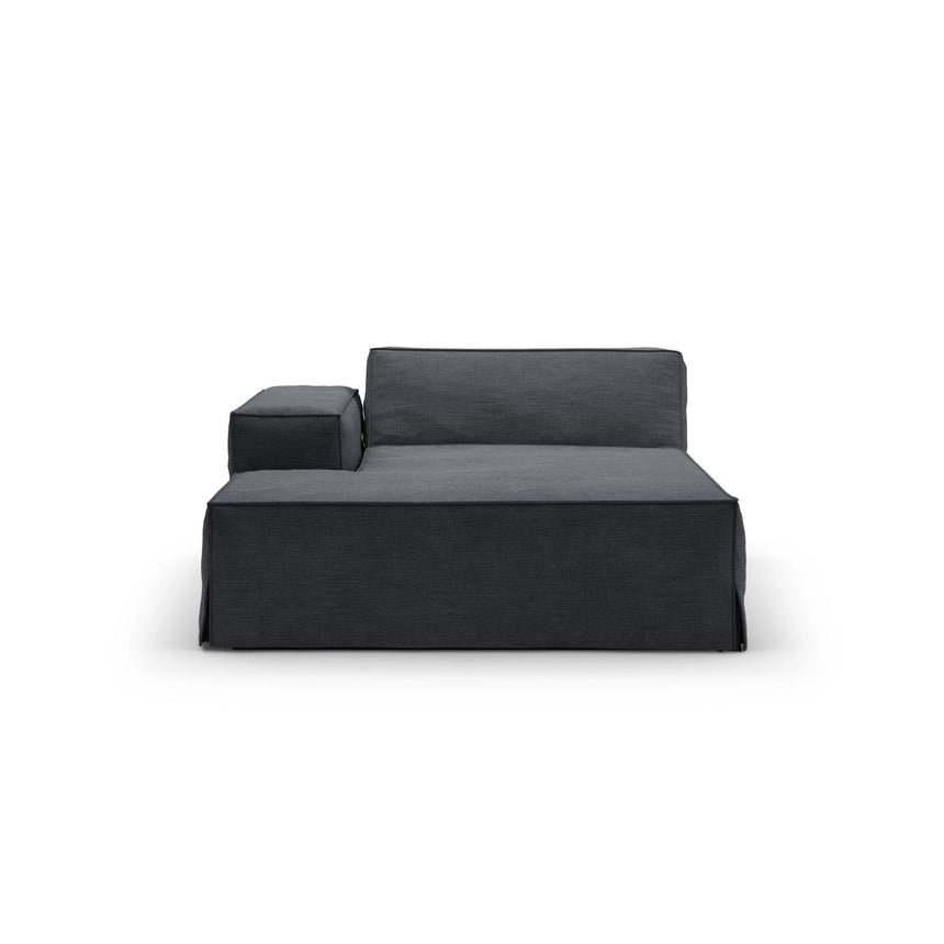 Jodie Einzelmodul Sofa mit abnehmbarem Bezug, Linke Seite, aus Strukturierter Stoff in Grau und Blau (LINS 89), 166x102 cm von Micadoni – Bild 3