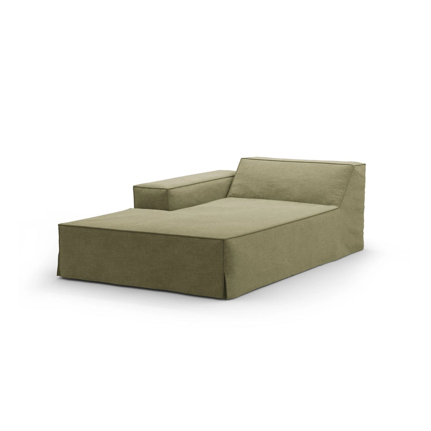 Jodie Einzelmodul Sofa mit abnehmbarem Bezug, Linke Seite, aus Strukturierter Stoff in Hellgrün (LINS 74), 166x102 cm von Micadoni – Bild 1