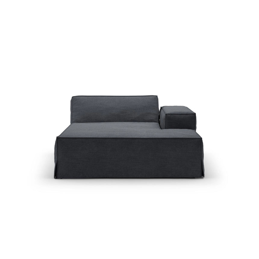 Jodie Einzelmodul Sofa mit abnehmbarem Bezug, Rechte Seite, aus Strukturierter Stoff in Grau und Blau (LINS 89), 166x102 cm von Micadoni – Bild 3