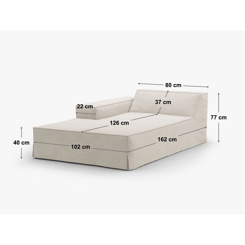 Jodie Einzelmodul Sofa mit abnehmbarem Bezug, Rechte Seite, aus Strukturierter Stoff in Sand (LINS 32), 166x102 cm von Micadoni – Bild 2