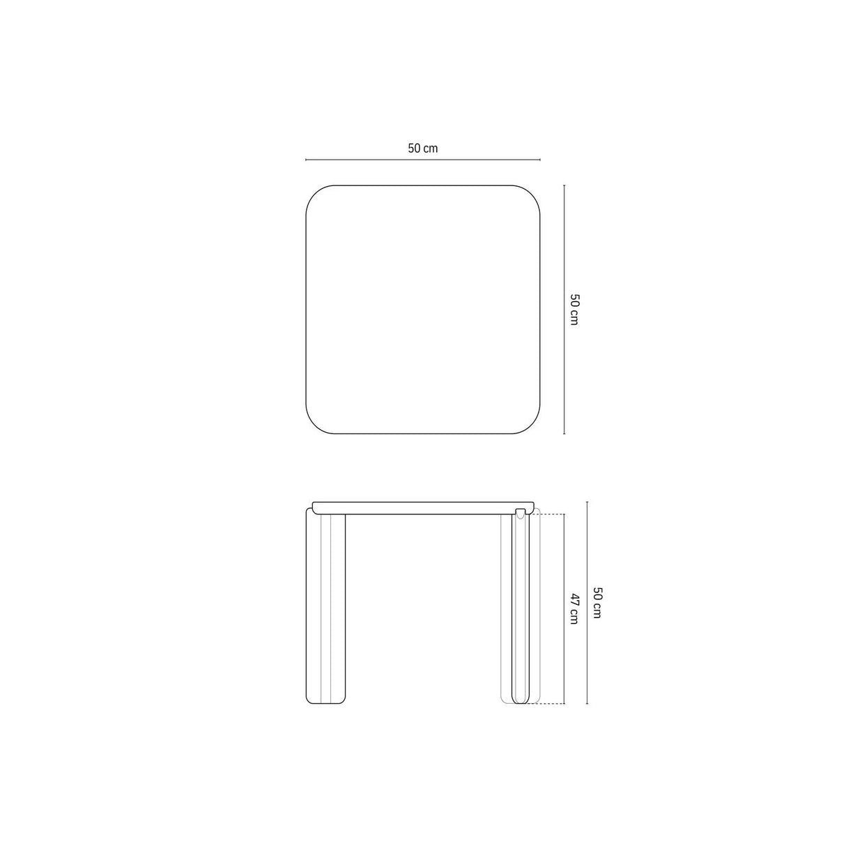 Jonc Beistelltisch aus MDF, 50x50x50 cm von Micadoni – Produktbild 2