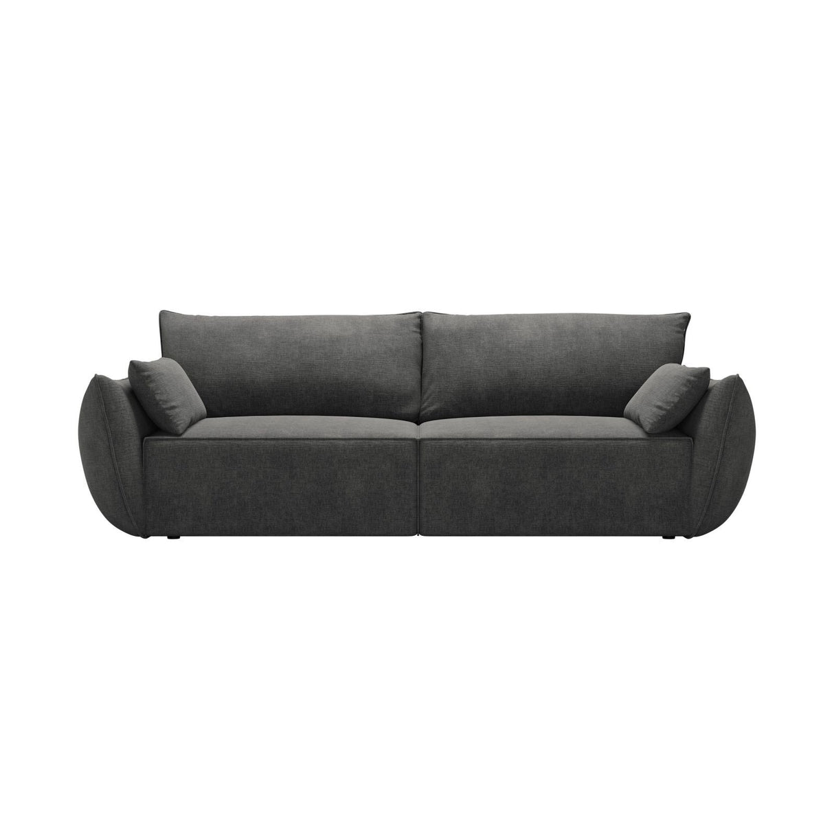 Kaelle 3-Sitzer Sofa mit Schlaffunktion und Bettkasten, ausklappbar, aus Chenille in Dunkelgrau (Over The Horizon 97), 244x97 cm von Micadoni – Bild 1