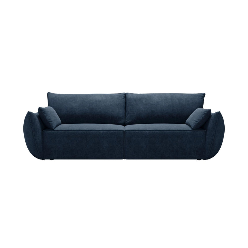 Kaelle 3-Sitzer Sofa mit Schlaffunktion und Bettkasten, ausklappbar, aus Chenille in Königsblau (Over The Horizon 78), 244x97 cm von Micadoni – Bild 1
