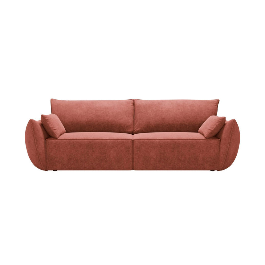 Kaelle 3-Sitzer Sofa mit Schlaffunktion und Bettkasten, ausklappbar, aus Chenille in Terrakotta (Over The Horizon 57), 244x97 cm von Micadoni – Bild 1