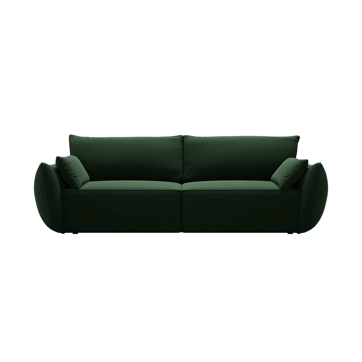 Kaelle 3-Sitzer Sofa mit Schlaffunktion und Bettkasten, ausklappbar, aus Samt in Flaschengrün (Bluvel 78), 244x97 cm von Micadoni – Bild 1