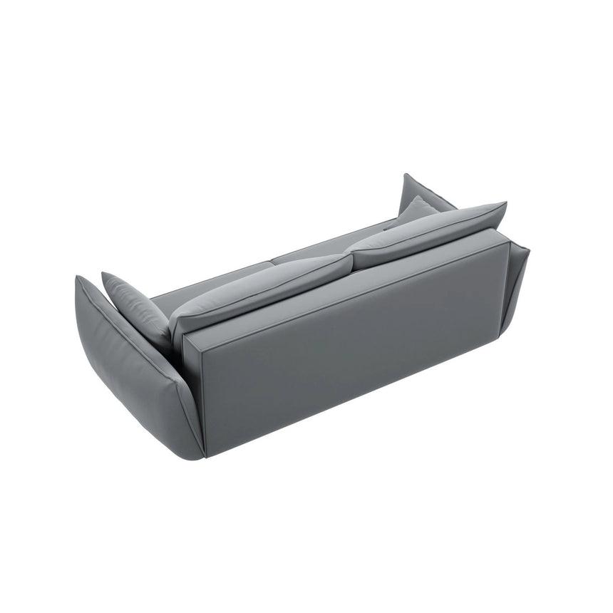 Kaelle 3-Sitzer Sofa mit Schlaffunktion und Bettkasten, ausklappbar, aus Samt in Grau (Bluvel 10), 244x97 cm von Micadoni – Bild 7