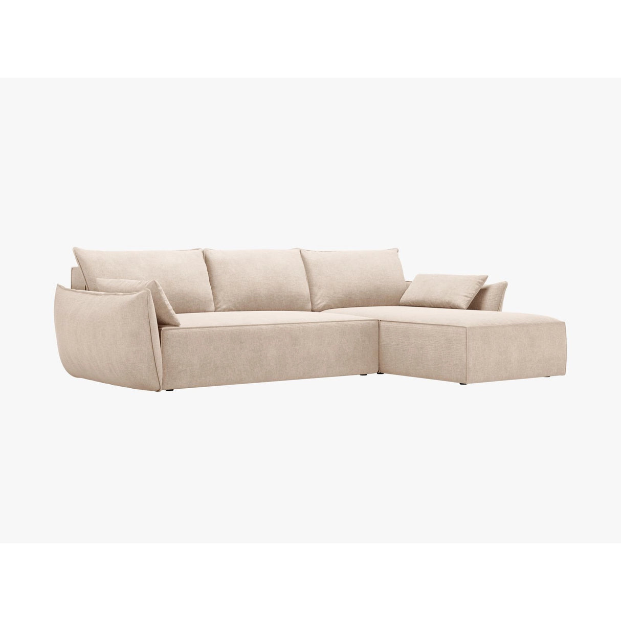 Kaelle 4-Sitzer Ecksofa mit Schlaffunktion und Bettkasten, Linke Seite, aus Chenille in Beige (Over The Horizon 08), 252x165 cm von Micadoni – Bild 7