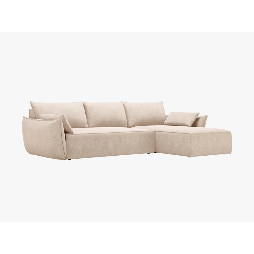Kaelle 4-Sitzer Ecksofa mit Schlaffunktion und Bettkasten, Linke Seite, aus Chenille in Beige (Over The Horizon 08), 252x165 cm von Micadoni – Bild 7
