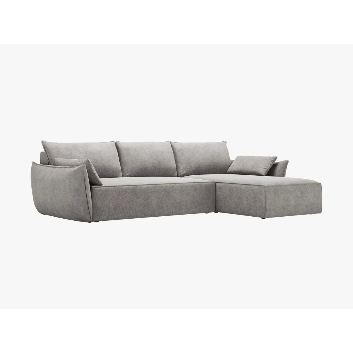 Kaelle 4-Sitzer Ecksofa mit Schlaffunktion und Bettkasten, Linke Seite, aus Chenille in Hellgrau (Over The Horizon 85), 252x165 cm von Micadoni – Bild 7