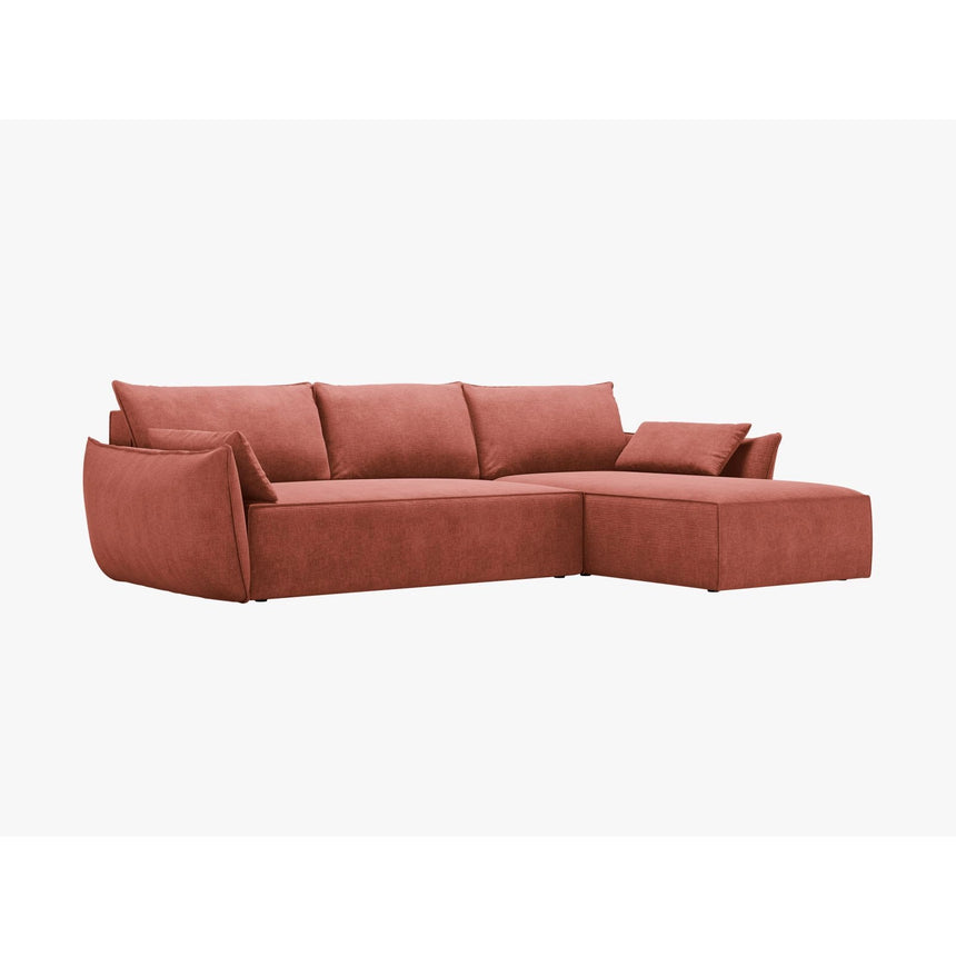 Kaelle 4-Sitzer Ecksofa mit Schlaffunktion und Bettkasten, Linke Seite, aus Chenille in Terrakotta (Over The Horizon 57), 252x165 cm von Micadoni – Bild 7