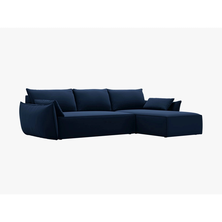 Kaelle 4-Sitzer Ecksofa mit Schlaffunktion und Bettkasten, Linke Seite, aus Samt in Königsblau (Bluvel 86), 252x165 cm von Micadoni – Bild 7