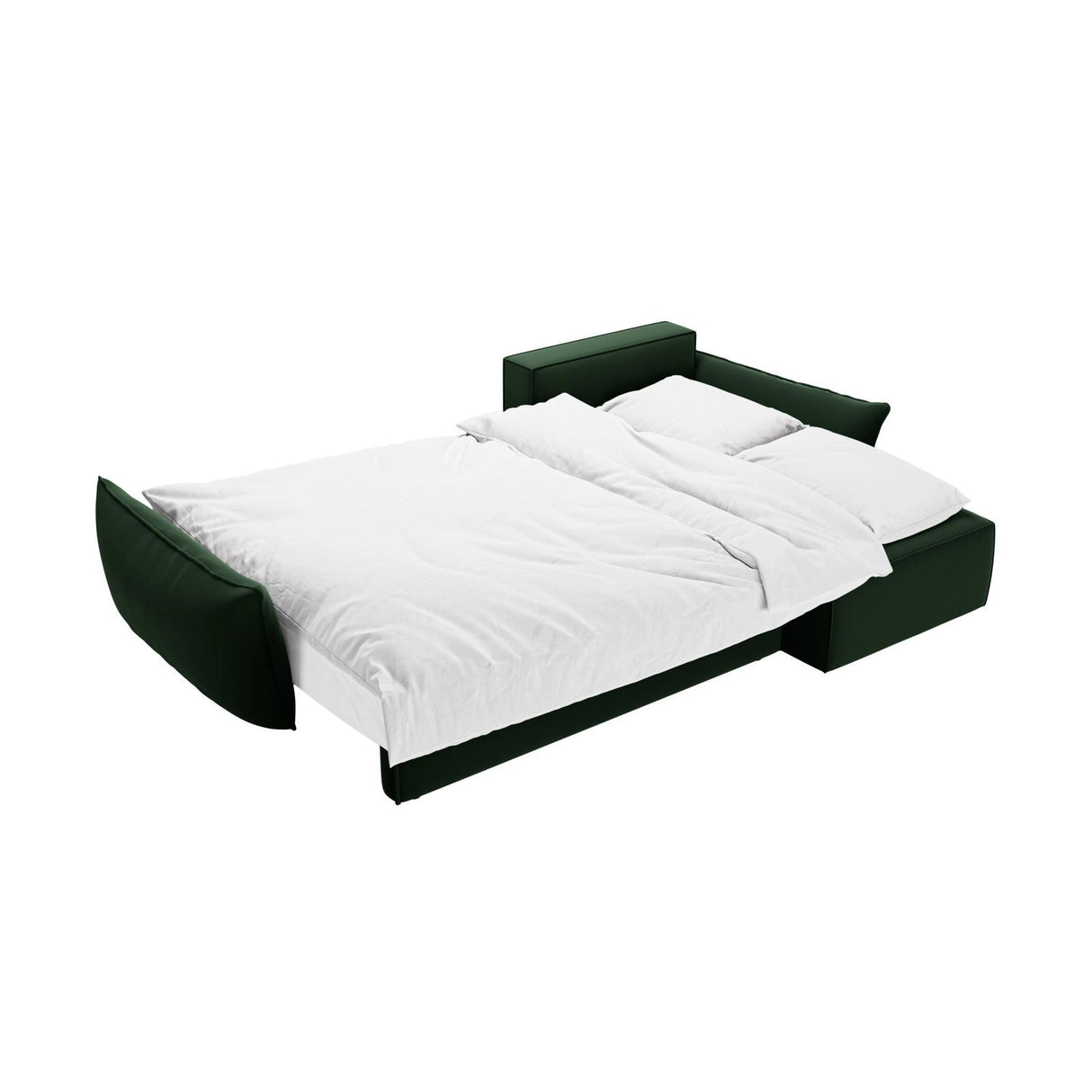 Kaelle 4-Sitzer Ecksofa mit Schlaffunktion und Bettkasten, Rechte Seite, aus Samt in Flaschengrün (Bluvel 78), 252x165 cm von Micadoni – Bild 6