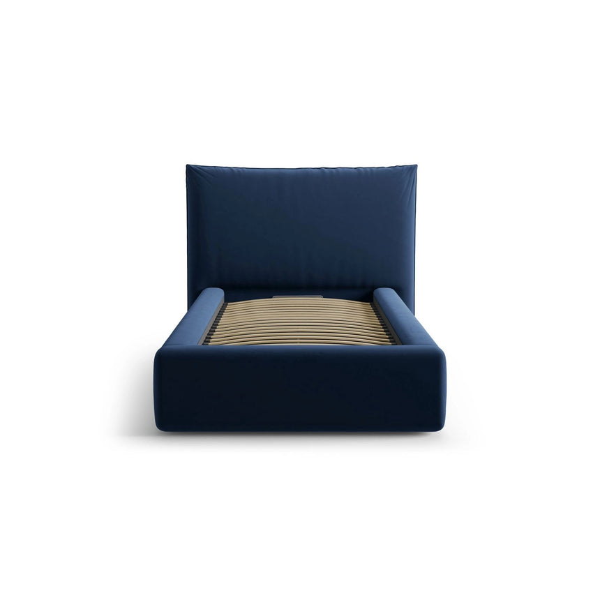 Kaelle Bett mit Kopfteil und Stauraum aus Samt in Königsblau (Bluvel 86), 90x200 cm von Micadoni – Bild 3