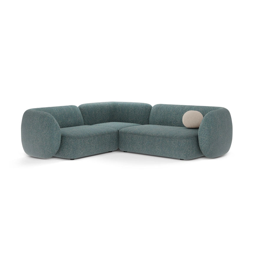 Kate 4-Sitzer Ecksofa, Linke Seite, aus Strukturierter Stoff in Blue Melange (Puente 73), 252x220 cm von Micadoni – Bild 1