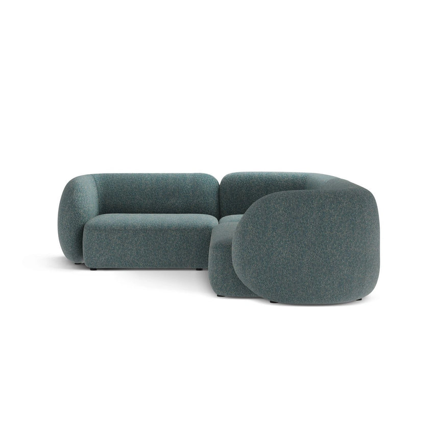 Kate 4-Sitzer Ecksofa, Linke Seite, aus Strukturierter Stoff in Blue Melange (Puente 73), 252x220 cm von Micadoni – Bild 4