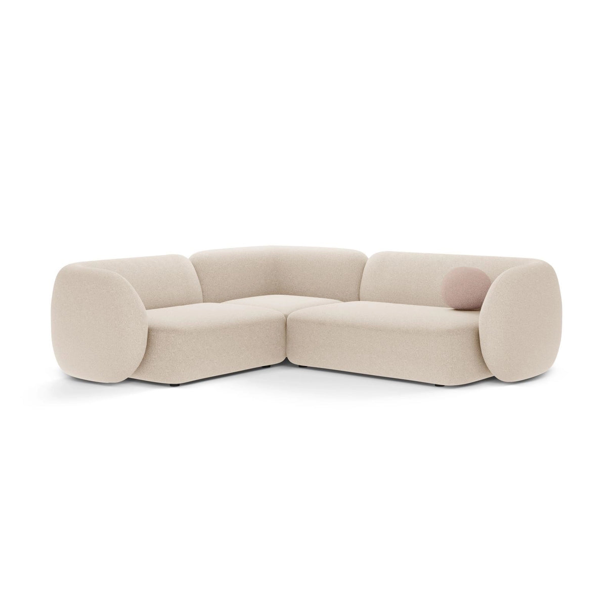 Kate 4-Sitzer Ecksofa, Linke Seite, aus Strukturierter Stoff in Light Beige Melange (Puente 03), 252x220 cm von Micadoni – Bild 1