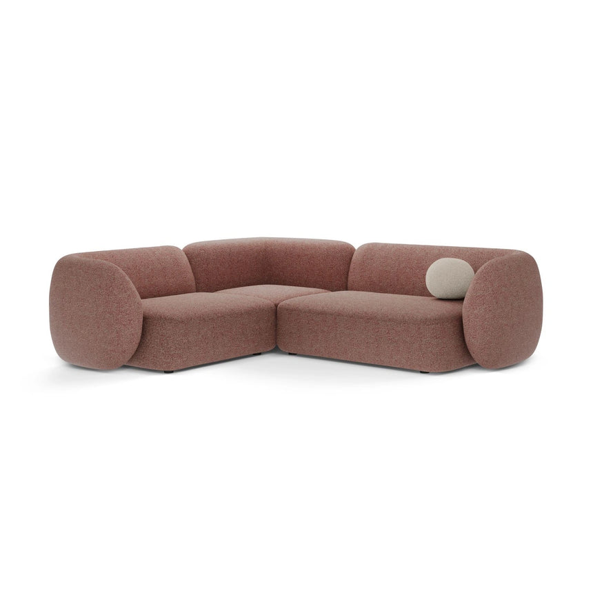 Kate 4-Sitzer Ecksofa, Linke Seite, aus Strukturierter Stoff in Pink Melange (Puente 68), 252x220 cm von Micadoni – Bild 1
