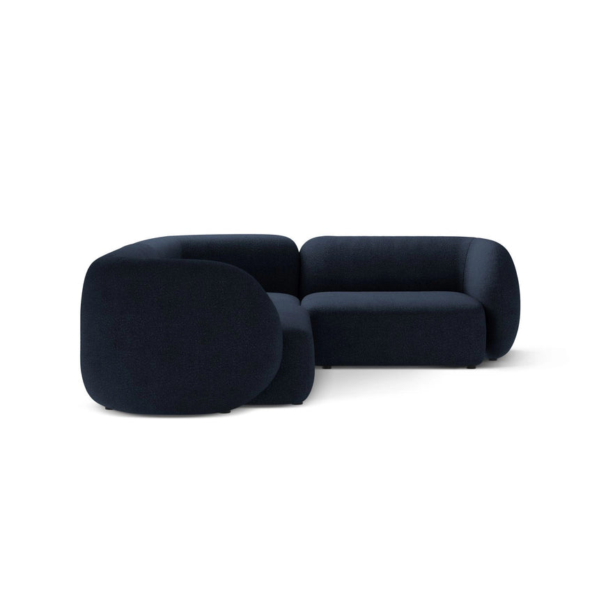 Kate 4-Sitzer Ecksofa, Rechte Seite, aus Boucle in Dunkelblau (Baloo 2088), 252x220 cm von Micadoni – Bild 3