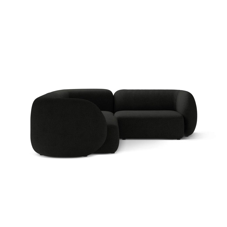 Kate 4-Sitzer Ecksofa, Rechte Seite, aus Boucle in Schwarz (Baloo 2082), 252x220 cm von Micadoni – Bild 3