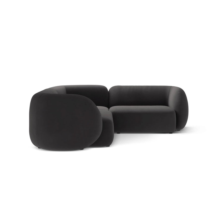 Kate 4-Sitzer Ecksofa, Rechte Seite, aus Samt in Dunkelgrau (Salvador 18), 252x220 cm von Micadoni – Bild 4