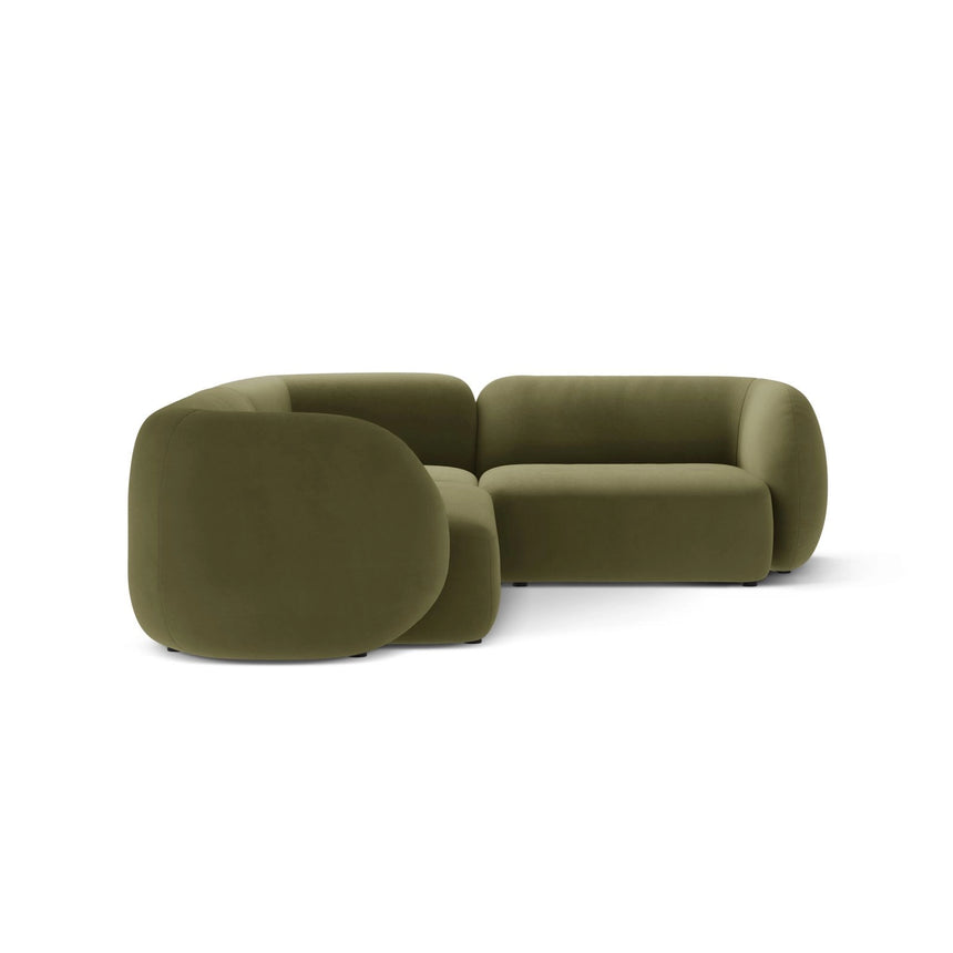 Kate 4-Sitzer Ecksofa, Rechte Seite, aus Samt in Grün (Salvador 08), 252x220 cm von Micadoni – Bild 4