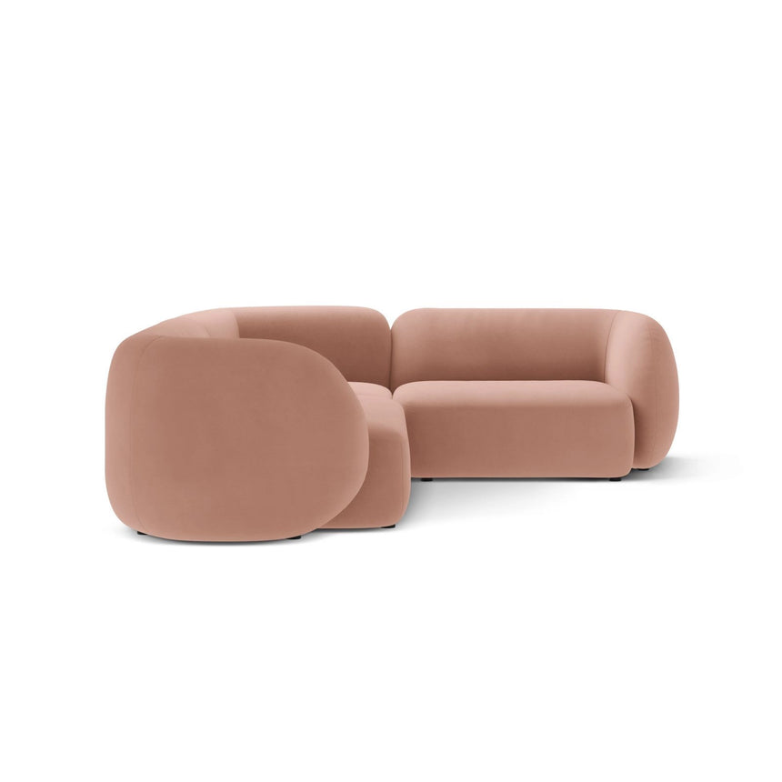 Kate 4-Sitzer Ecksofa, Rechte Seite, aus Samt in Rosa (Salvador 11), 252x220 cm von Micadoni – Bild 4