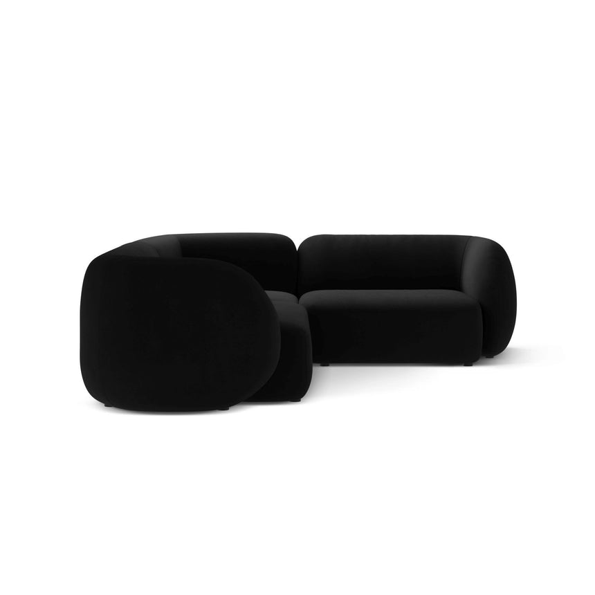 Kate 4-Sitzer Ecksofa, Rechte Seite, aus Samt in Schwarz (Salvador 19), 252x220 cm von Micadoni – Bild 4