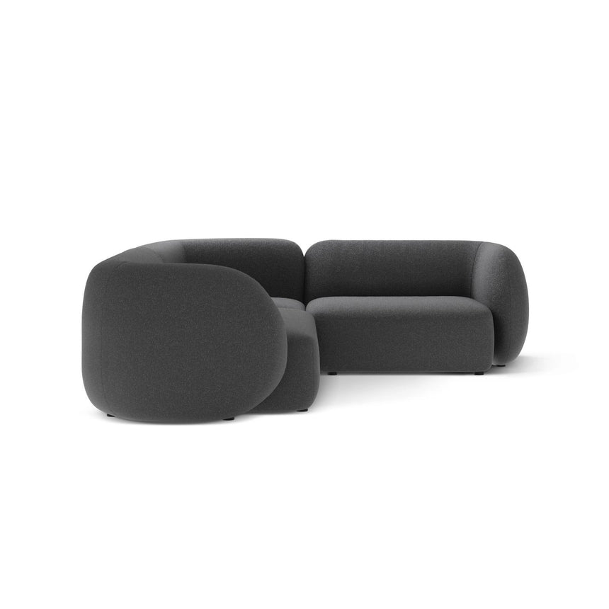 Kate 4-Sitzer Ecksofa, Rechte Seite, aus Strukturierter Stoff in Dark Grey Melange (Puente 94), 252x220 cm von Micadoni – Bild 4