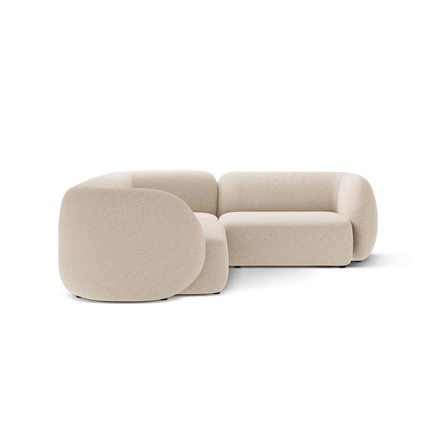 Kate 4-Sitzer Ecksofa, Rechte Seite, aus Strukturierter Stoff in Light Beige Melange (Puente 03), 252x220 cm von Micadoni – Bild 4