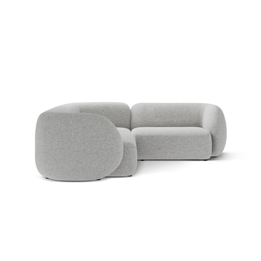 Kate 4-Sitzer Ecksofa, Rechte Seite, aus Strukturierter Stoff in Light Grey Melange (Puente 80), 252x220 cm von Micadoni – Bild 4