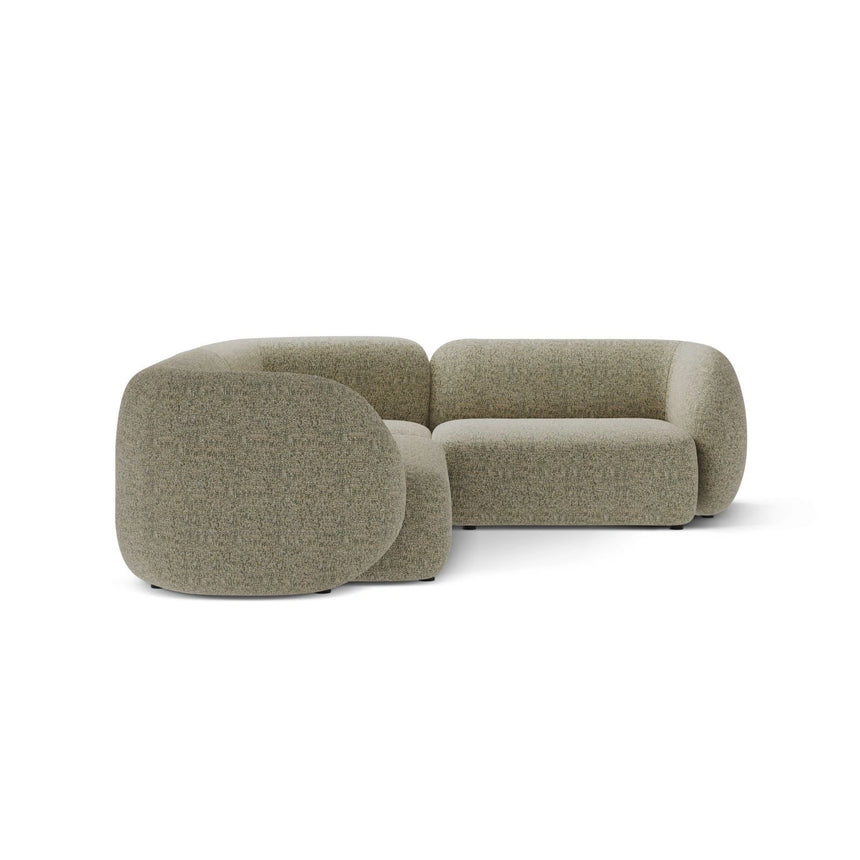 Kate 4-Sitzer Ecksofa, Rechte Seite, aus Strukturierter Stoff in Moss Green Melange (Puente 33), 252x220 cm von Micadoni – Bild 4