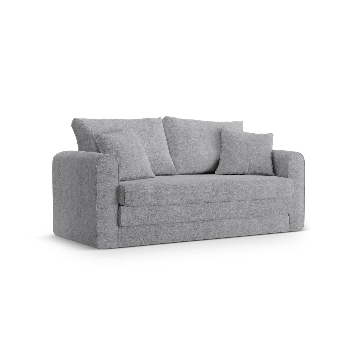 Lido 2-Sitzer Sofa mit Schlaffunktion, ausklappbar, aus Boucle in Grau (CORAL 75), 158x69 cm von Micadoni – Bild 4