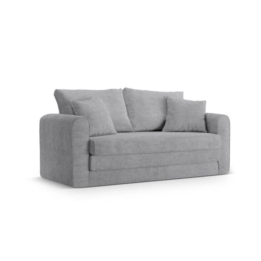 Lido 2-Sitzer Sofa mit Schlaffunktion, ausklappbar, aus Boucle in Grau (CORAL 75), 158x69 cm von Micadoni – Bild 4