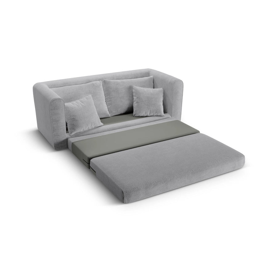 Lido 2-Sitzer Sofa mit Schlaffunktion, ausklappbar, aus Boucle in Grau (CORAL 75), 158x69 cm von Micadoni – Bild 7