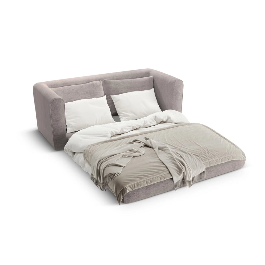 Lido 2-Sitzer Sofa mit Schlaffunktion, ausklappbar, aus Boucle in Warmes Grau (CORAL 50), 158x69 cm von Micadoni – Bild 6
