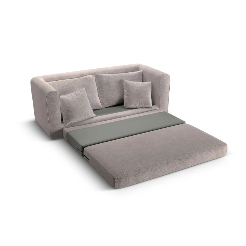 Lido 2-Sitzer Sofa mit Schlaffunktion, ausklappbar, aus Boucle in Warmes Grau (CORAL 50), 158x69 cm von Micadoni – Bild 7