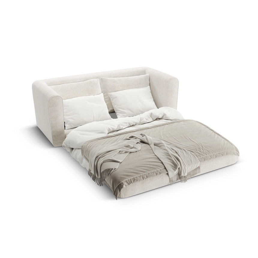 Lido 2-Sitzer Sofa mit Schlaffunktion, ausklappbar, aus Boucle oder Strukturstoff, 158x69 cm von Micadoni – Bild 6