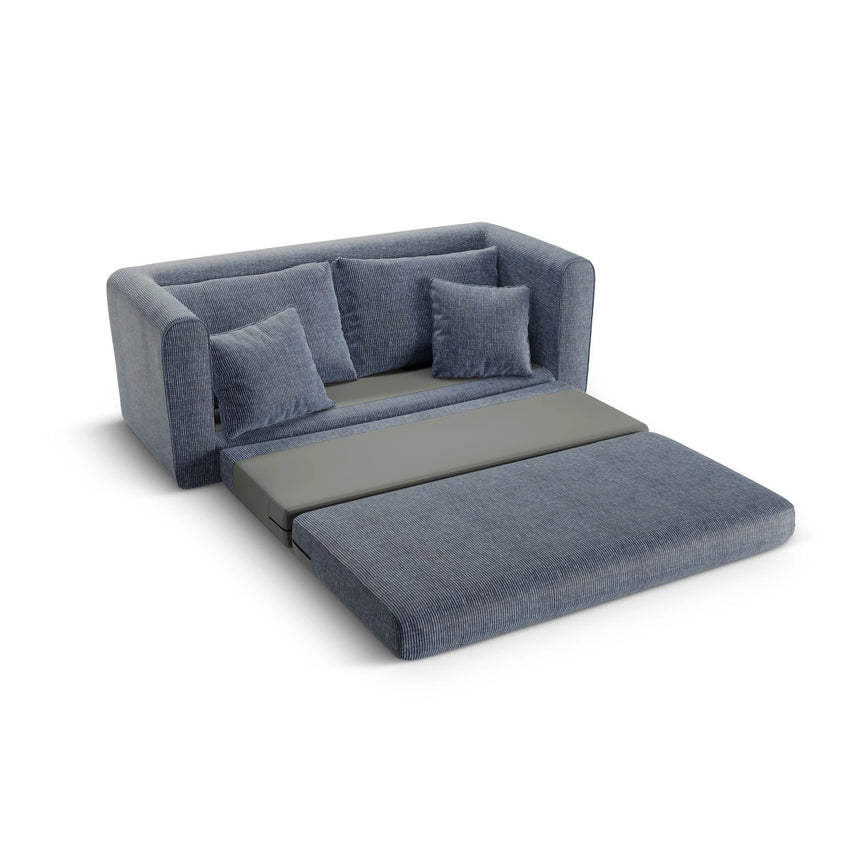 Lido 2-Sitzer Sofa mit Schlaffunktion, ausklappbar, aus Strukturierter Stoff in Blaue melange (Baltimore Marine), 158x69 cm von Micadoni – Bild 7