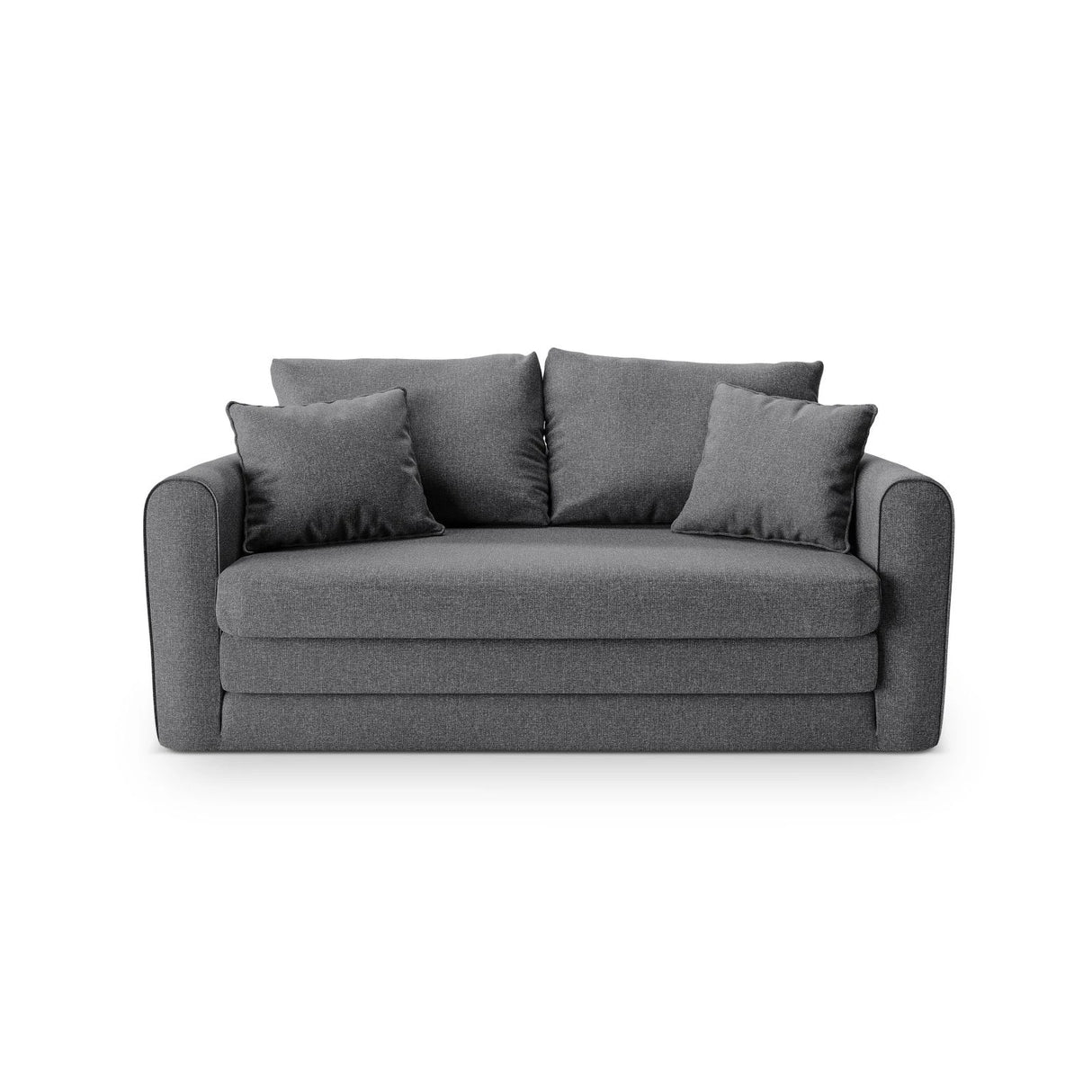 Lido 2-Sitzer Sofa mit Schlaffunktion, ausklappbar, aus Strukturierter Stoff in Dunkelgrau (Solid 99), 158x69 cm von Micadoni – Bild 1